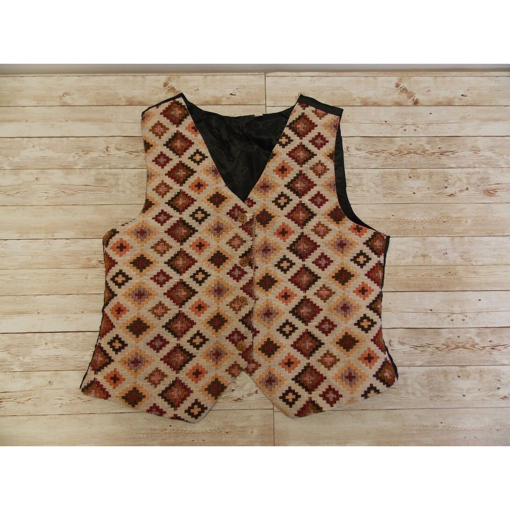 Vintage 1990s Womens‎ Geometric Aztec Print Vest SZ US size Medium